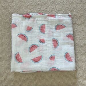 Angel Dear Watermelon Baby Swaddle Blanket Pink White Blue Cotton Bamboo Blend
